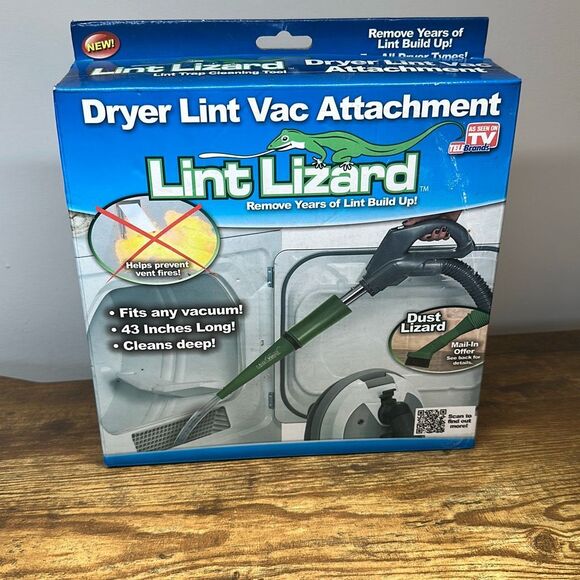 Lint Lizard Dryer Lint Vac Attachment Fits Any Vacuum 43" Long New As Seen On TV - Picture 1 of 5